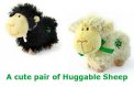 One Pair of Black and Cream Huggable Sheep