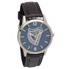 Harp Embossed Dial Wrist Watch with Black Strap - Low Nickel