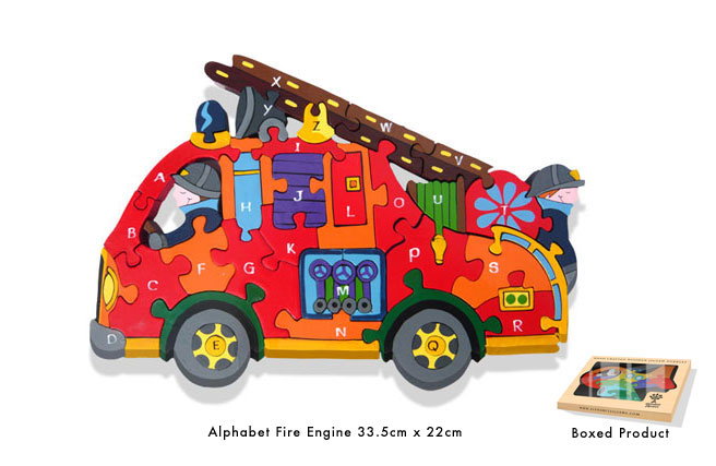 Alphabet Fire Engine Jigsaw - Click Image to Close