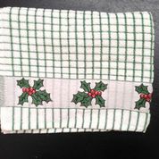 Christmas Holly Poli-Dri Jacquard Tea Towel - Click Image to Close