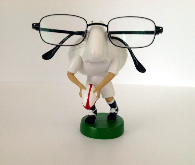 Rugby Spectacles Holder in England Colors - Personalised - Click Image to Close