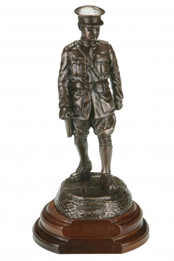 Michael Collins Large Bronze Statue With Wooden Base 37cm - Click Image to Close