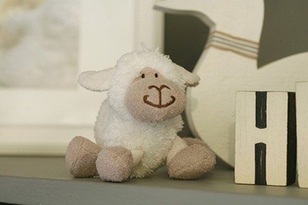 Mini White Sheep Soft Toy - Click Image to Close