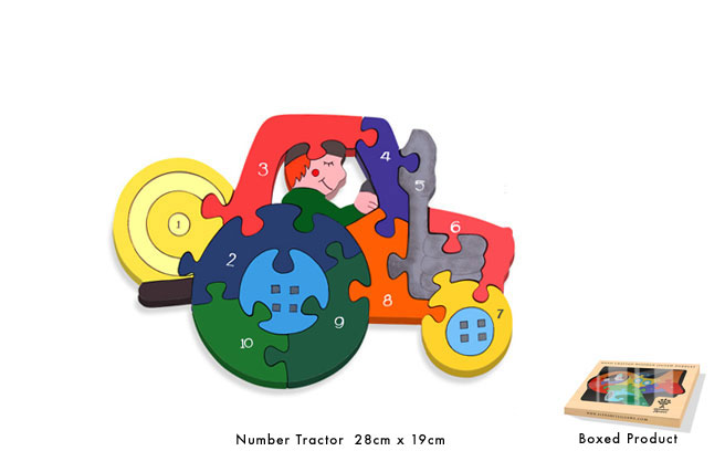 Number Tractor Jigsaw - Click Image to Close