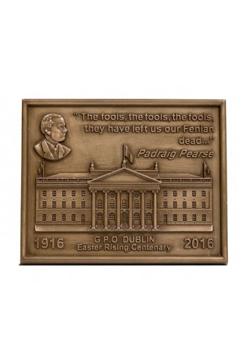 Padraig Pearse Bronze Plaque 14cm - Click Image to Close